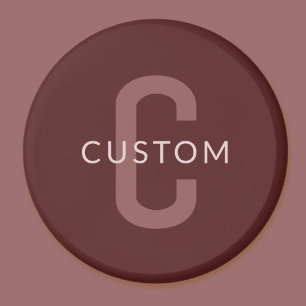 Moderner Mit Monogramm Name   Maroon Red Magnet