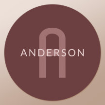 Moderner Mit Monogramm Name | Maroon Red