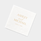 Moderner Mit Monogramm Name Minimal Script Einfach Servietten Mit Folie (Links)