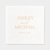 Moderner Mit Monogramm Name Minimal Script Einfach Servietten Mit Folie (Vorderseite)