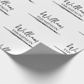 Moderner Mit Monogramm Name Schwarz/Weiß Geschenkpapier (Ecke)