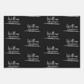 Moderner Mit Monogramm Name Schwarz/Weiß Geschenkpapier Set (Vorderseite 3)
