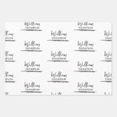 Moderner Mit Monogramm Name Schwarz/Weiß Geschenkpapier Set (Vorderseite 2)