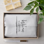 Moderner Mit Monogramm Name Schwarz/Weiß Seidenpapier (Geschenk)