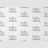 Moderner Mit Monogramm Name Schwarz/Weiß Seidenpapier (Vorderseite)