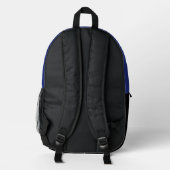 Moderner Mit Monogramm Polizeibeamter Thin Blue Li Bedruckter Rucksack (Rückseite)