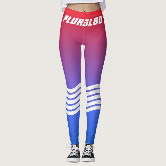 Moderner mit Monogramm roter Farbverlauf Leggings (Vorderseite)