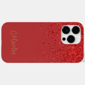 Moderner Mit Monogramm Roter Glitzer Glam Case-Mate iPhone Hülle (Rückseite (Horizontal))