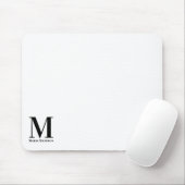 Moderner Mit Monogramm Schwarz-Weiß-Name Mousepad (Mit Mouse)