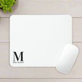 Moderner Mit Monogramm Schwarz-Weiß-Name Mousepad