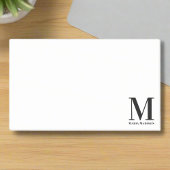 Moderner Mit Monogramm Schwarzweißname Post-it Klebezettel