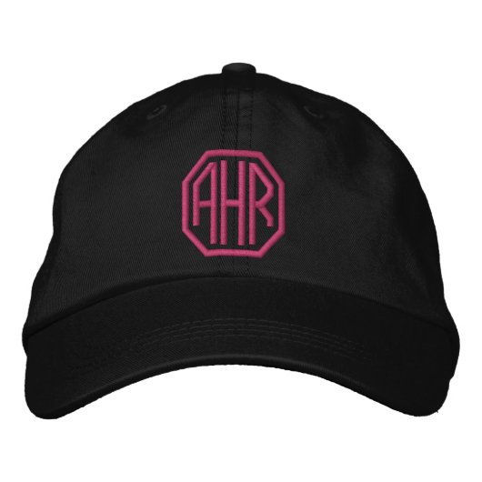 Moderner Mit Monogramm StickHat Bestickte Baseballkappe (Vorderseite)