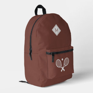 Moderner Mit Monogramm Tennisspieler Minimalistisc Bedruckter Rucksack