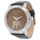 Moderner Mit Monogramm Trauzeuge Armbanduhr (Schrägansicht)