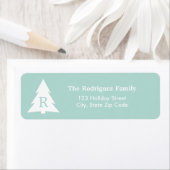 Moderner Mit Monogramm Weihnachtsbaum auf Mint Gre (Insitu)