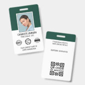 Moderner Mitarbeiter Business ID Security Pass Grü Ausweis (Vorder- & Rückseite)