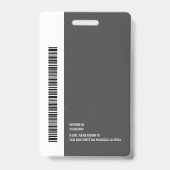 Moderner Mitarbeiter-Foto-Name-Barcode-Rund-Logo Ausweis (Rückseite)