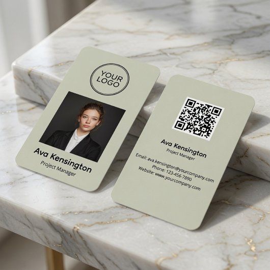 Moderner Mitarbeiter-Foto-QR-Code Visitenkarte
