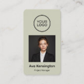 Moderner Mitarbeiter-Foto-QR-Code Visitenkarte (Vorderseite)
