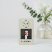 Moderner Mitarbeiter-Foto-QR-Code Visitenkarte (Stehend Vorderseite)