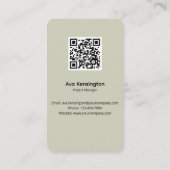 Moderner Mitarbeiter-Foto-QR-Code Visitenkarte (Rückseite)