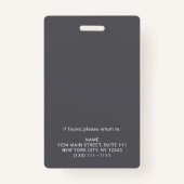 Moderner Mitarbeiter für Graue Namen Foto Firmenlo Ausweis (Rückseite)