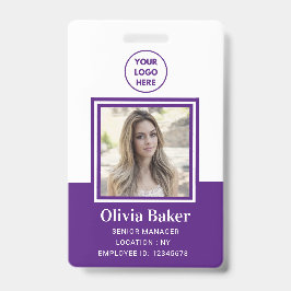 Moderner Mitarbeiter für Lila Foto-ID für Unterneh Ausweis