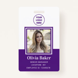 Moderner Mitarbeiter für Lila Foto-ID für Unterneh Ausweis