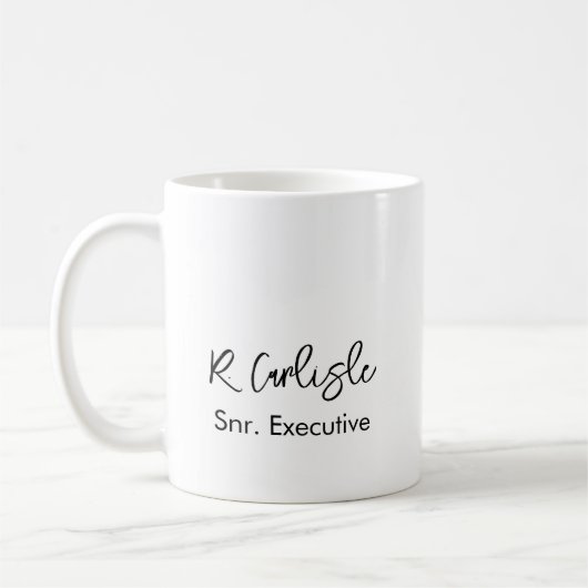 Moderner Mitarbeiter Minimalistischer Office-Führu Kaffeetasse (Links)
