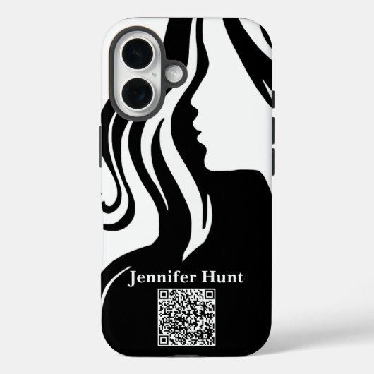 Moderner , Mitarbeiter, Schwarzweiß QR Code Case-Mate iPhone Hülle (Rückseite)