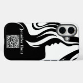 Moderner , Mitarbeiter, Schwarzweiß QR Code Case-Mate iPhone Hülle (Rückseite (Horizontal))