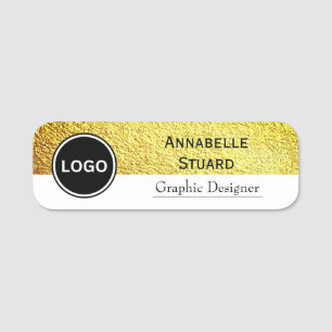 Moderner Mitarbeiter von White Gold Corporate Namensschild