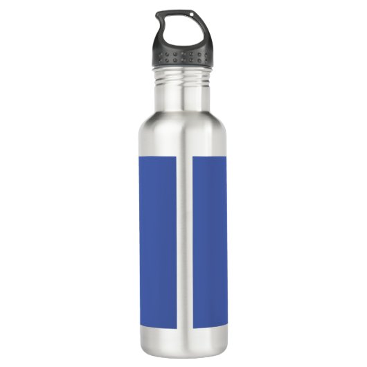 Moderner mittelblauer Schlichter Minimalistischer  Edelstahlflasche (Rückseite)