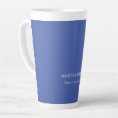 Moderner mittelblauer Schlichter Minimalistischer  Milchtasse (Linke Ecke)