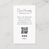 Moderner Mode-Stylist Foto-QR-Code Visitenkarte (Rückseite)