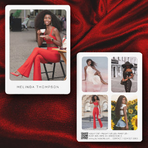 Moderner Modellierungsfaktor Comp Card 5 Foto QR C