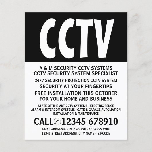 Moderner, moderner, CCTV Security Advertising Flye Flyer (Vorne)