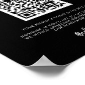 Moderner, moderner Fonds für schwarze Honeymoon QR Poster (Ecke)