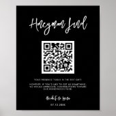 Moderner, moderner Fonds für schwarze Honeymoon QR Poster (Vorne)