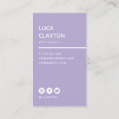 Moderner, moderner, stilvoller Typograf Visitenkarte (Rückseite)