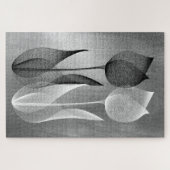 Moderner Modernitätseffekt Tulip Schwarz-Weiß-Blüt Puzzle (Horizontal)