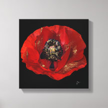 Moderner Mohnblume Glitzer Rot und Schwarz