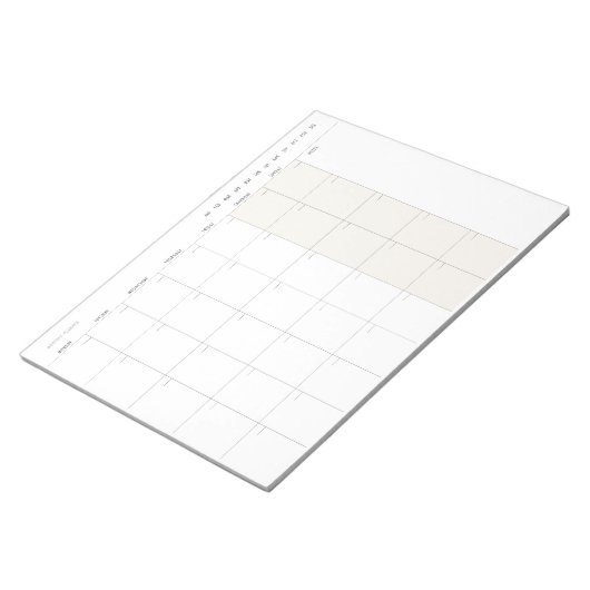 Moderner Monatsplaner Notizblock (angewinkelt)