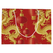 Moderner Mondfisch neues Jahr Modernes asiatisches Große Geschenktüte (Rückseite)