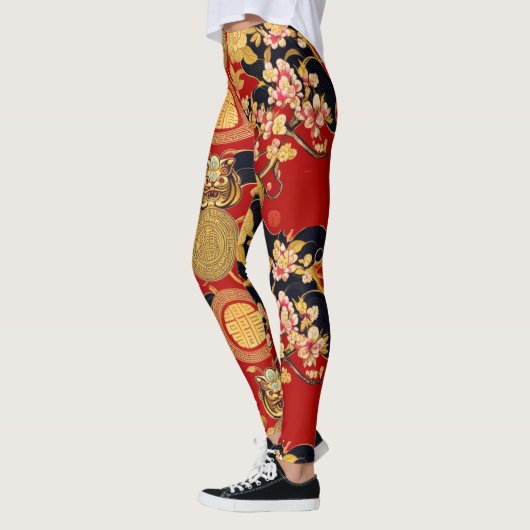 Moderner Mondfisch neues Jahr Modernes asiatisches Leggings (Links)
