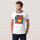 Moderner Mondrian inspirierter grafischer Muster-T T-Shirt (Vorne ganz)