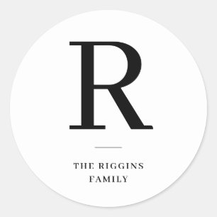 Moderner Mongram-Feiertag Runder Aufkleber