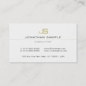 Moderner Monogram Beruflich Elegant Consultant Visitenkarte (Rückseite)