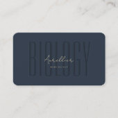 Moderner Monogram Biology Biologe Dark Blue Gold Visitenkarte (Vorderseite)