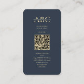 Moderner Monogram Biology Biologe Dark Blue Gold Visitenkarte (Rückseite)